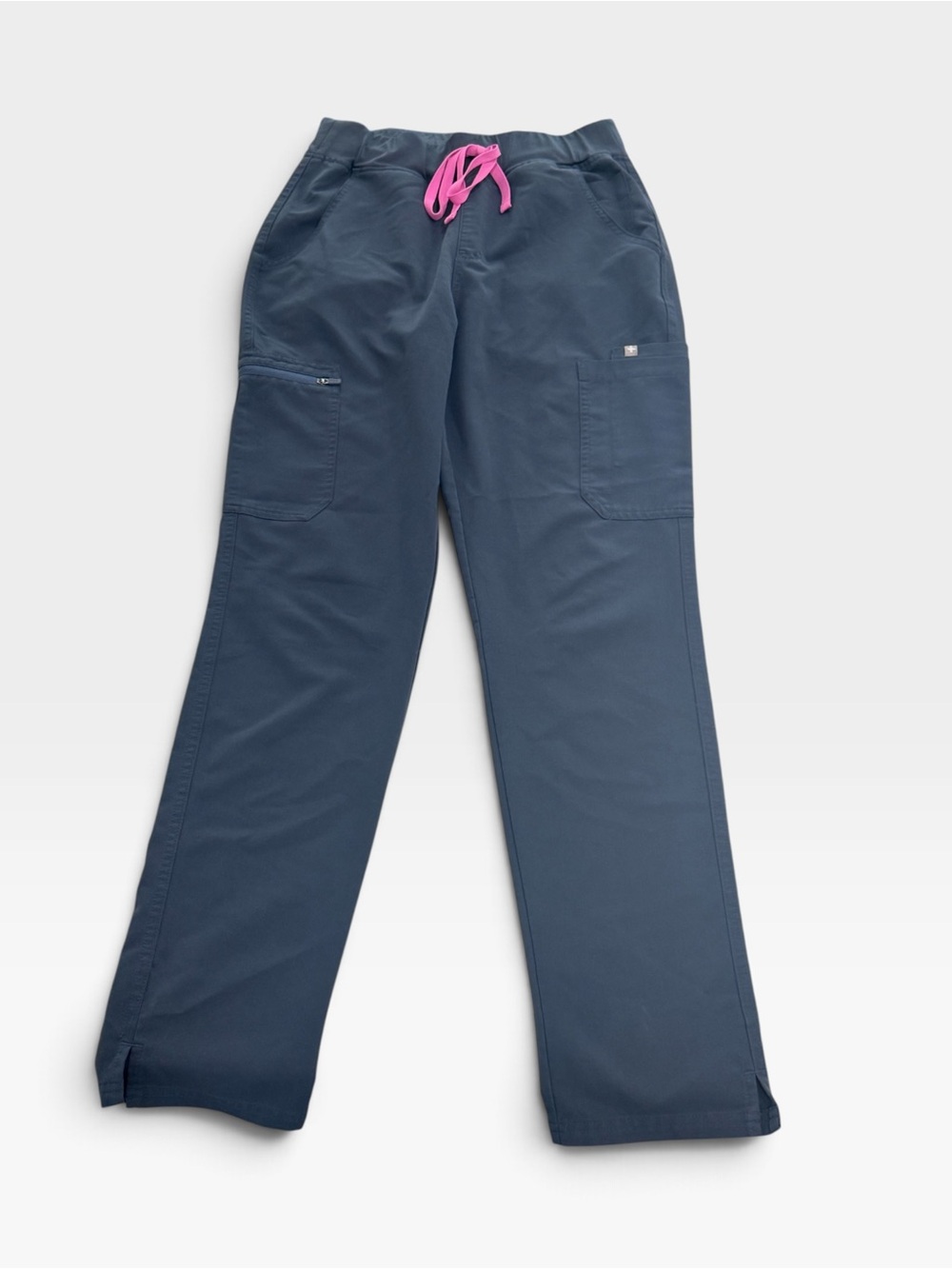 FIGS Women’s Blue Straight Leg Scrub Pants Cargo Size Small Tall